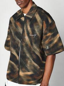 SUMWON Boxy Fit Shirt With All Over Print - Yellow - View 3