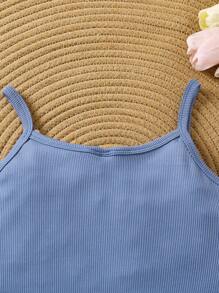 Tween Girl Lace Trim Dusty Blue Camisole Bra