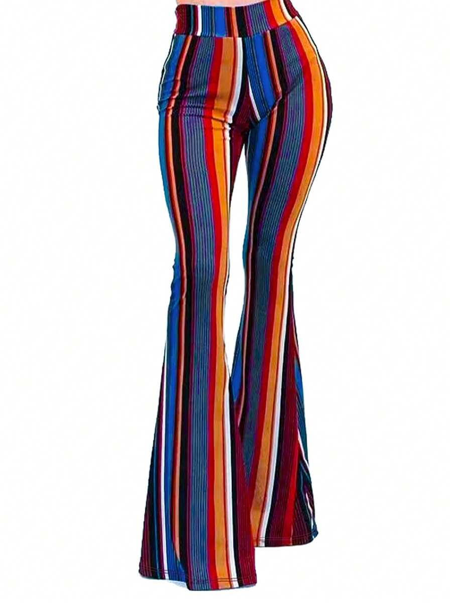 Pantalones acampanados a rayas