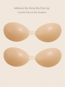 矽膠乳貼，適用於小胸部，防透光和隱形，婚紗防水和防凸顯矽膠貼 - 杏色 - 查看 3