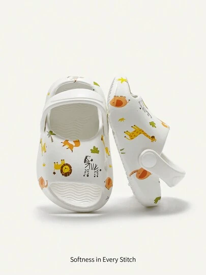 Cozy Pixies Summer Cute & Funny Forest Animal Design Breathable, Comfortable, Anti-Skid, And Wear-Resistant Two-Purpose Baby Sandals Or Slippers