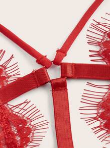 SHEIN Women Hollow Out Lace Teddy Sexy Bodysuit