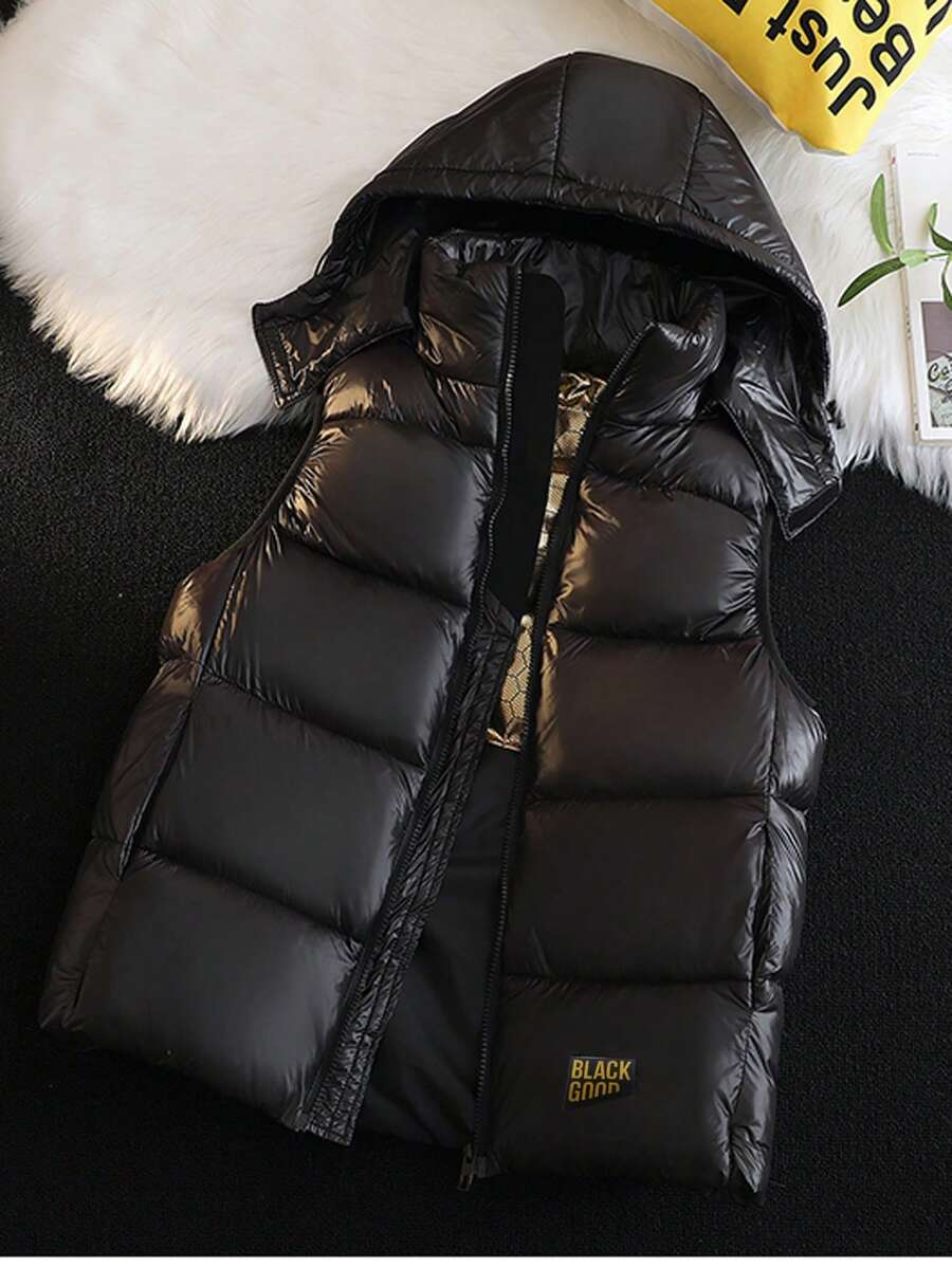Men's Zip-Up Front Hooded Padded Vest
