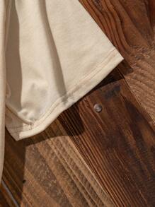 Slaydiva 大码休闲复古越野图案圆领短袖宽松 T 恤，适合大码女士，适合夏季 - 杏色 - 查看 4