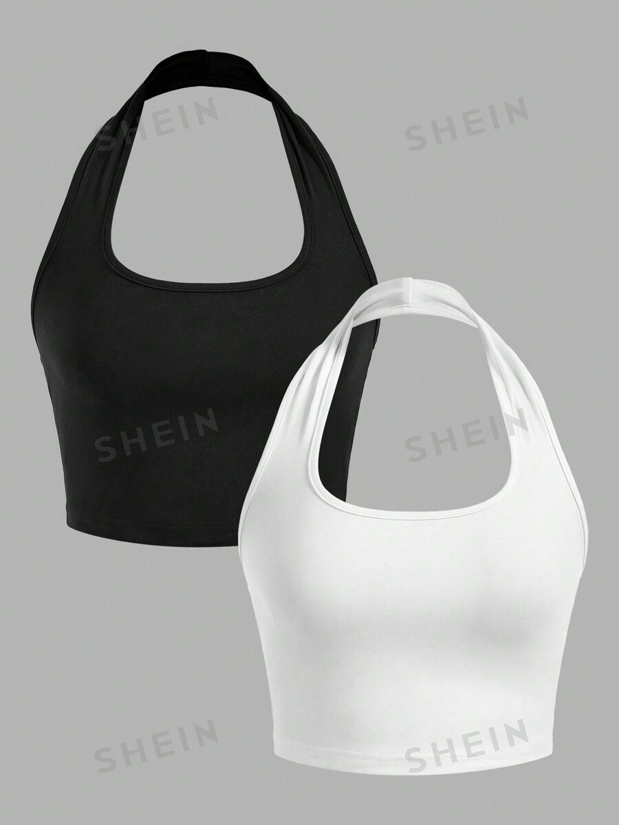 SHEIN Essnce Casual Basic Sleeveless Tank Tops MultiPack For Women, Summer, Slim Fit SHEIN USA