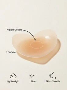 LUVLETTE Reusable Sticky Adhesive Silicone No Show Nipple Covers - Almond - View 3