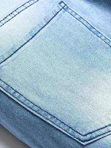 Manfinity LEGND Men Ripped Frayed Bleach Wash Jeans Straight Leg Long Jean Cargo Plain Light Blue Work Regular Shirts Friends