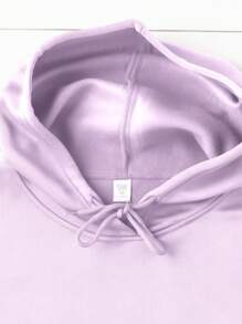 Flirla Plus Letter Print Hooded Long-Sleeved Sweatshirt Graduation,Back To School Outfits,Graduation,Teacher Outfits For Women,Back To School - Purple - View 3