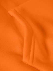 SHEIN EZwear 印有字母圖案的帶帽長袖運動衫 - 橘色 - 查看 3