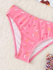 Bikini estivo per ragazze con stampa di ciambelle carine