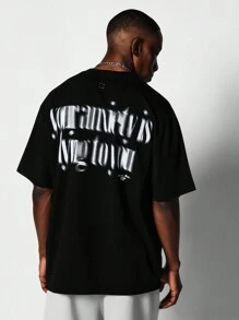 SUMWON Regular Fit Short Sleeve Tee With Front And Back Graphic Print