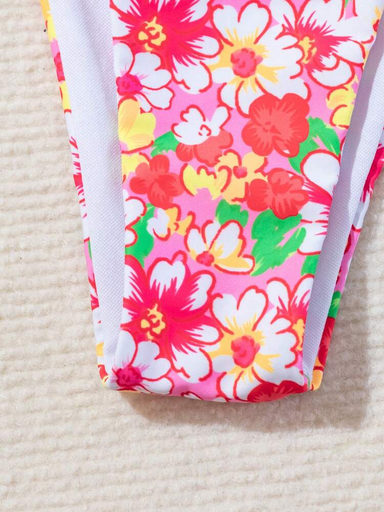 Ladies" Printed Bandeau Bikini Set With Bra And Bikini Set, Perfect For Beach Vacation - Random Print,Summer Beach