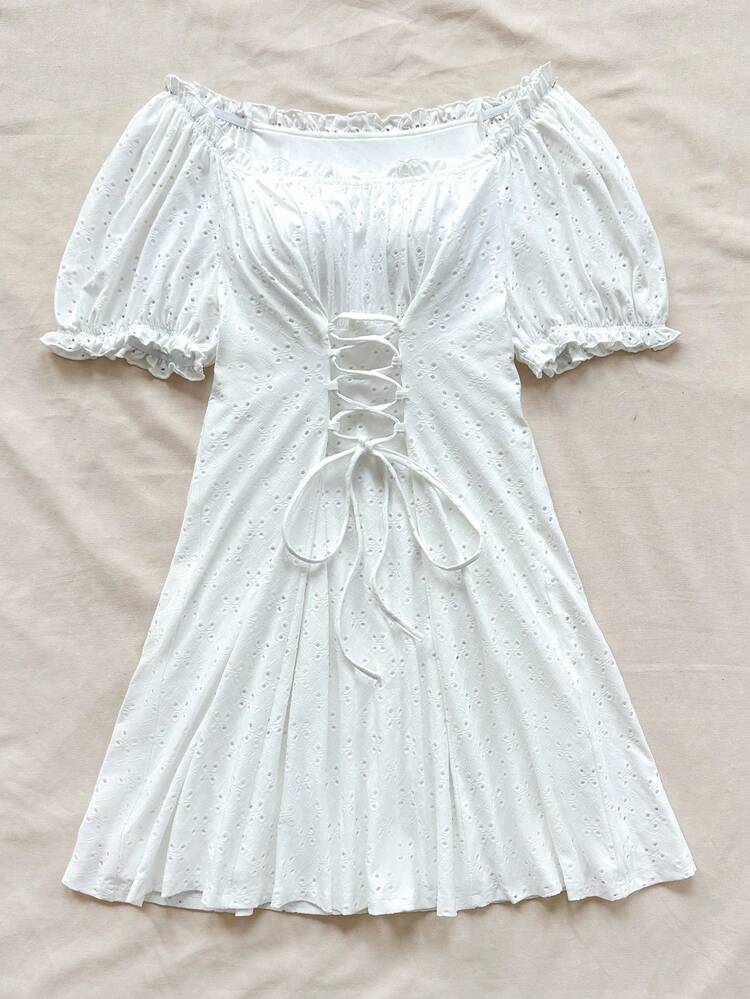 Plus Size Women's Frill Trimmed Belted Dress