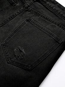 Pantalones cortos de mezclilla con borde deshilachado para uso diario de hombres