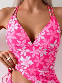 Swim Lushoire Summer Beach Tankini Separates, Random Printed Pattern - Multicolor - View 5