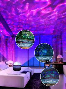 Teckwe Star Projector,Galaxy Projector,Wave Projector,Water Light Projector RGB Remote Projection Lights With Remote Control Usb Powered For Bedroom,Game Room,Home Theater,Ceiling,Room,Birthday Gifts - Black - View 7