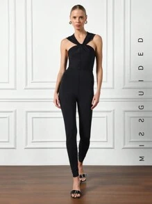 MISSGUIDED Ganzkörperanzug Mit Kapuze Und Twist-front