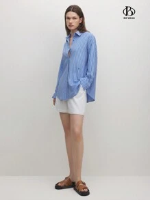 BizChic Ladies" Striped And Printed Casual Daily Wear Spring/Summer Blouse - Blue - View 9