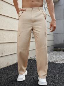 Manfinity Homme Men Khaki Cargo Pants - Khaki - View 3
