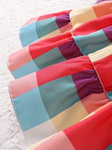 Váy ca-rô màu hồng đơn giản cho bé gái mùa hè - Nhiều màu - Xem 5