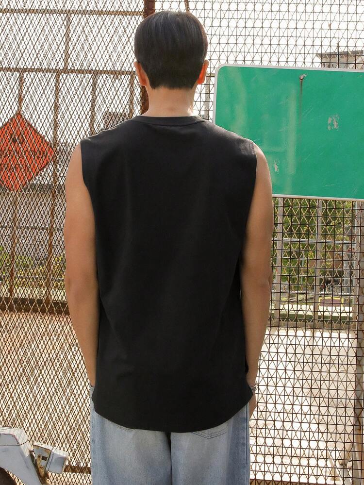 Men Solid Color Loose Fit Casual Sports Summer T-Shirt With Round Neck