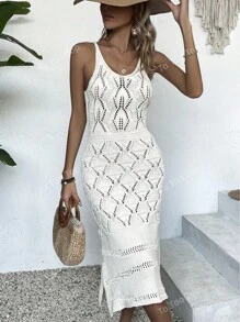 Vestido sin mangas tipo cubrecorpiño calado para el verano