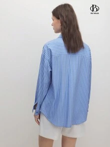 BizChic Ladies" Striped And Printed Casual Daily Wear Spring/Summer Blouse - Blue - View 2