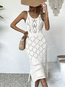 Vestido sin mangas tipo cubrecorpiño calado para el verano
