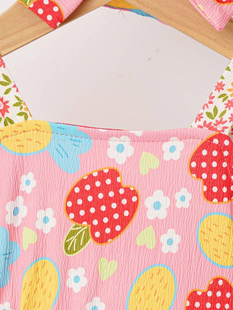 Baby Girl Sleeveless Tiered Patchwork Ruffles Summer Camping And Outdoor Vacation Dress With Headband