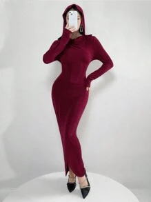 Modelyn Kobiety Jednolity Kolor Prosta Arabska Sukienka Długie Sukienki Wieczorowe