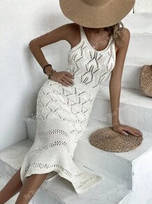 Vestido sin mangas tipo cubrecorpiño calado para el verano