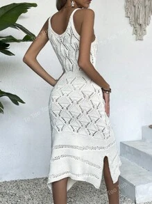 Vestido sin mangas tipo cubrecorpiño calado para el verano