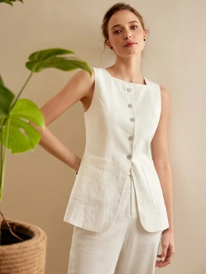 MOTF PREMIUM 純色口袋釦扣衣襯衫