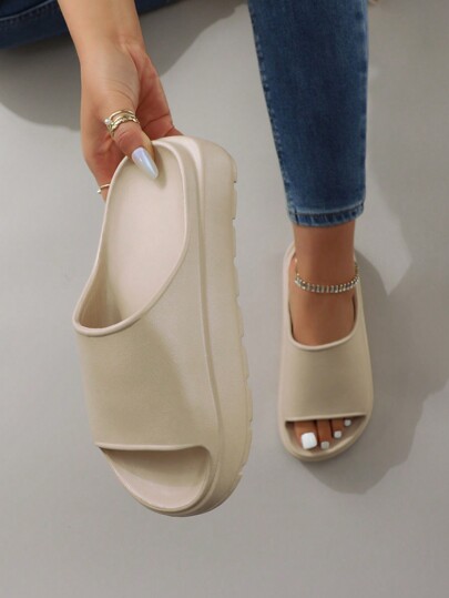 Einfache dicksohlige EVA Home & Outdoor Hausschuhe mit erhöhter Höhe