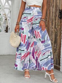 Breezaya Women Printed Wide-Leg Summer Trousers Beach Pants - Multicolor - View 3
