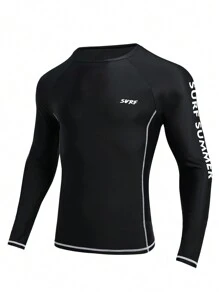 Manfinity Men's Simple Printed Surfing Shirt