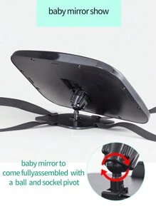 1pc Large Size (L) Black Acrylic Baby Car Mirror For Rear Facing Seat Observation Mirror Inside The Car - Black - View 8