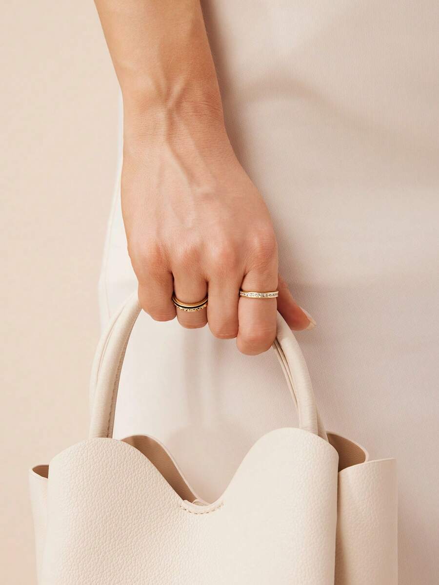 MOTF PREMIUM GOLD PLATED ENAMEL DRIP RING SET - Yellow Gold - View 2