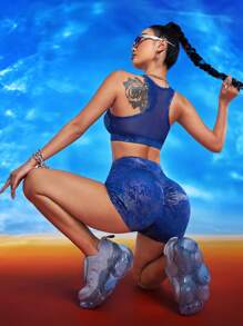 Innovista Animal Faux Leather Print Mesh Cut Out Push Up Sports Bra,  Workout Outfits, Gym Tops, Sexy Crop Top Tank,Foil Print Tops,Music Festival,Going Out Tops,Party