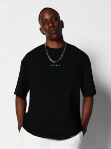 SUMWON Regular Fit Short Sleeve Tee With Graffiti Graphic Print Street Wear