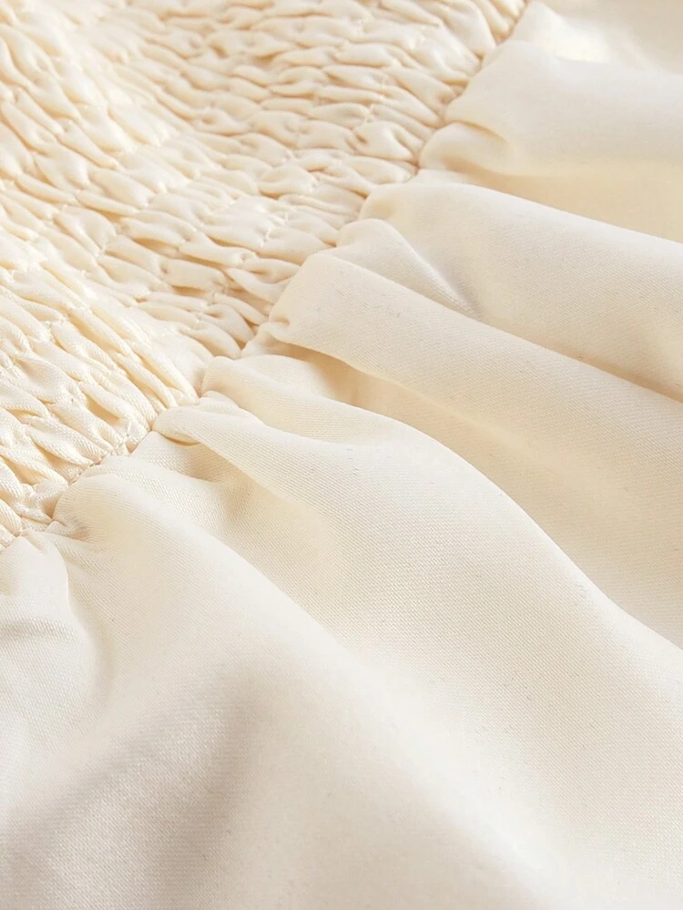 Plus Apricot-Colored Summer Party & Dating 3D Bowknot Decor Strapless A-Line Satin Dress