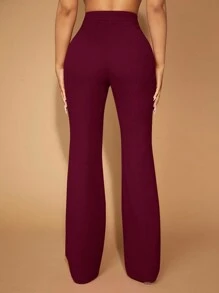 SHEIN SXY 高腰喇叭褲音樂會長夏裙子風騷晚禮服性感裙情人節裙子 - 紫紅色 - 查看 2