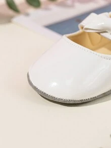 1 Par Zapatos Planos Casuales Para Bebé Con Decoración De Lazo - Blanco - Ver 6
