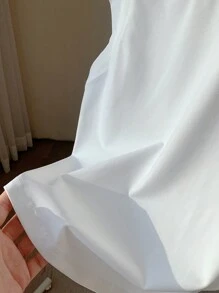 Comfortcana T-shirt à manches courtes et col rond pour femme, couleur unie et simple