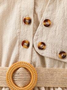 Baby Girl Holiday Design Sleeveless Dress With Stylish Hat, Fresh And Casual