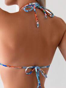 SHEIN Swim Bộ bikini cổ yếm in hình trái cây đi biển mùa hè dành cho nữ cho kỳ nghỉ - Nhiều màu - Xem 6