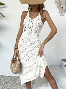 Vestido sin mangas tipo cubrecorpiño calado para el verano