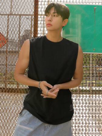 DAZY Herren Lose Passform lässig Sport Sommer T-Shirt mit rundem Halsausschnitt in einfarbigem Design