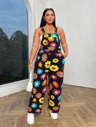 Flirla Jumpsuit mit Blumen Muster Größe Größen für Sommer und tägliches Tragen