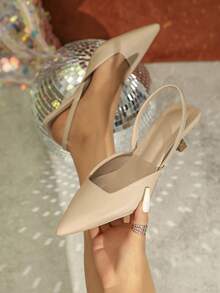 Scarpe da donna con cinturino posteriore eleganti, alla moda e con un design unico, nuovi arrivi - Albicocca - Visualizzare 4